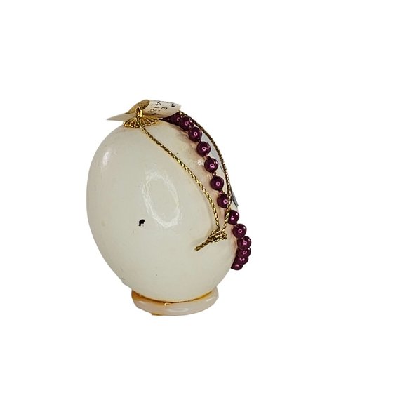 Vintage Handmade Boxer Dog Real Egg Christmas Ornament Beaded - Picture 6 of 9